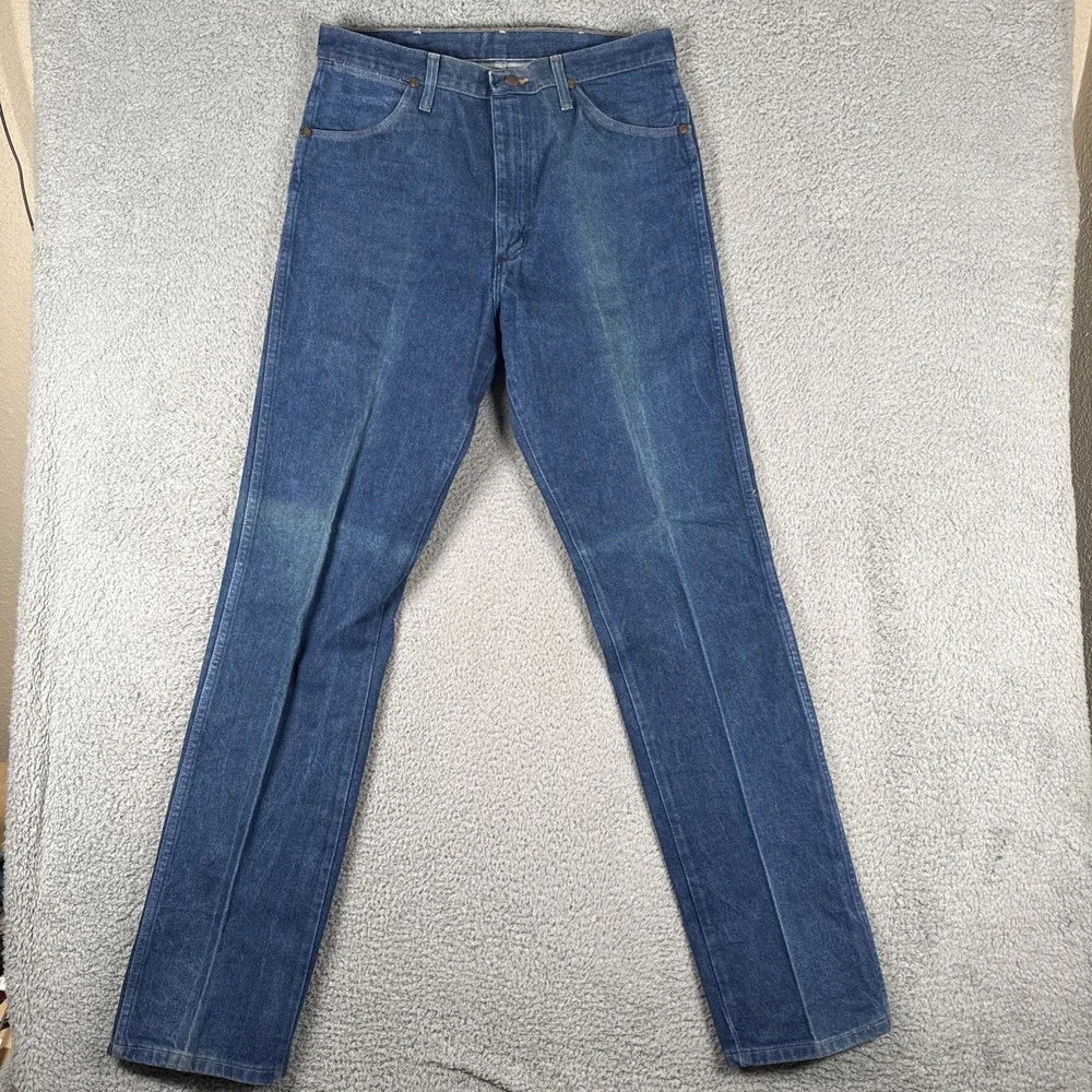 Vintage Wrangler 13MWZ Jeans Mens 35x36 (33x36) Cowboy Cut Straight Denim USA